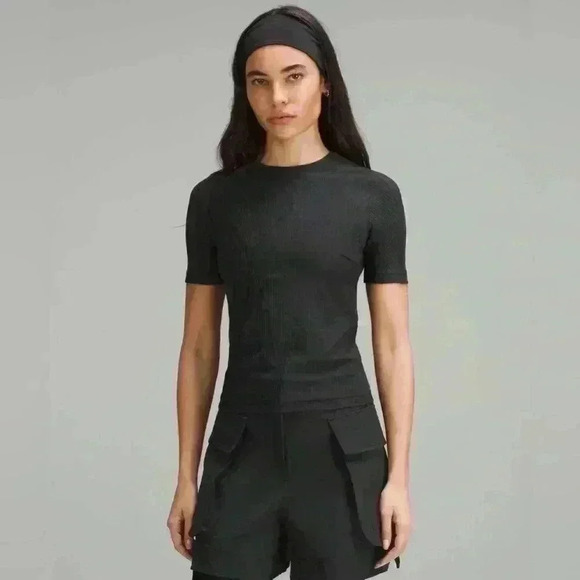 Lululemon 🍋 Asymmetrical  Ribbed Cotton T-Shirt - Picture 1 of 5